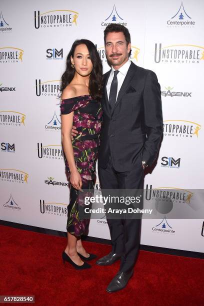 Maggie Q and Dylan McDermott attend the 8th Annual Unstoppable Foundation Gala at The Beverly Hilton Hotel on March 25, 2017 in Beverly Hills,...