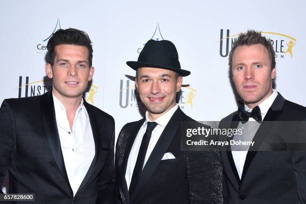 Clifton Murray, Victor Micallef and Fraser Walters attend the 8th Annual Unstoppable Foundation Gala at The Beverly Hilton Hotel on March 25, 2017 in...