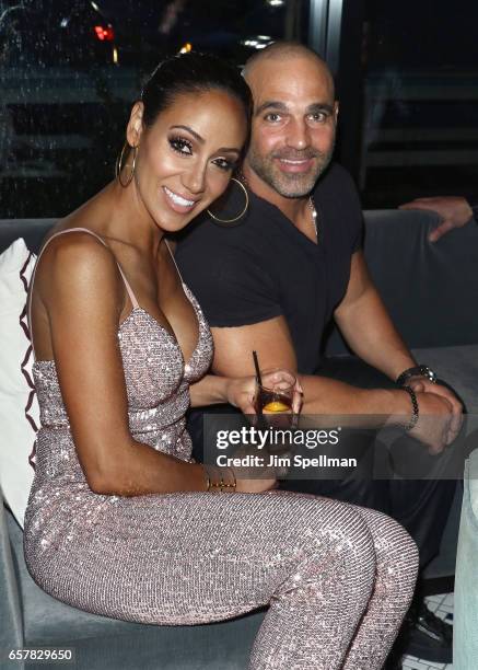 Personalities Melissa Gorga and Joe Gorga attend her birthday celebration at Molos on March 25, 2017 in Weehawken, New Jersey.