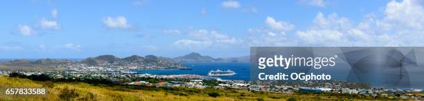 panoramic of basseterre, saint kitts and nevis - ogphoto stock pictures, royalty-free photos & images