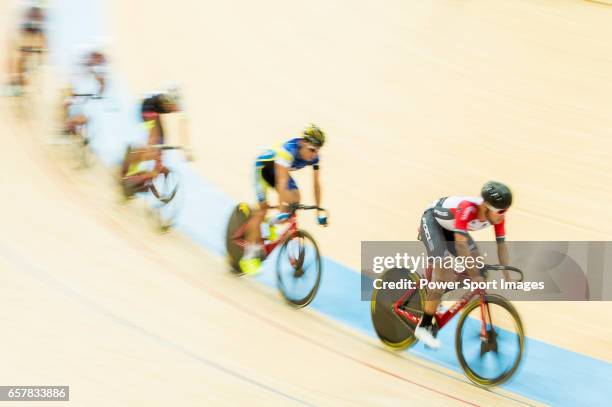 Leung Chun Wing of the SCAA competes in Men Elite - Points Race 30KM Final during the 2017 Hong Kong Track Cycling National Championship on March 25,...