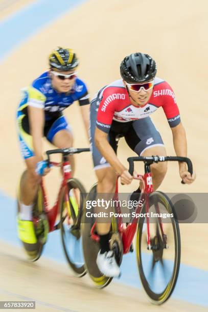 Leung Chun Wing of the SCAA competes in Men Elite - Points Race 30KM Final during the 2017 Hong Kong Track Cycling National Championship on March 25,...