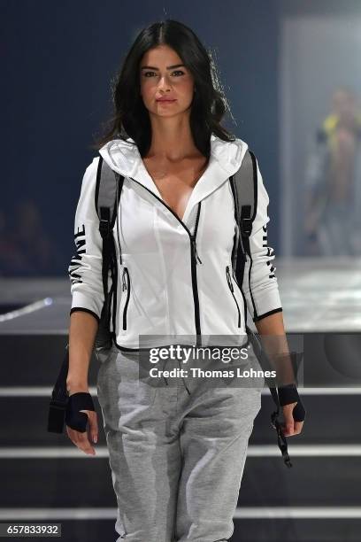 Shermine Shahrivar dressed in 's.Oliver Red Label' walks the runway for 's.Oliver THE FUSION COLLECTION Fashion Show' at Festhalle on March 25, 2017...