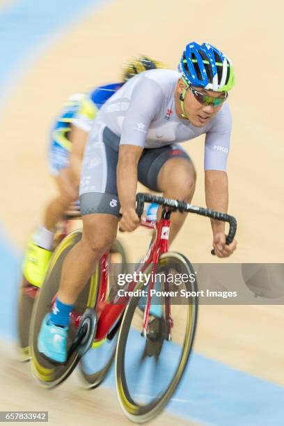 Cheung King Lok of IND competes in Men Elite - Points Race 30KM Final during the 2017 Hong Kong Track Cycling National Championship on March 25, 2017...