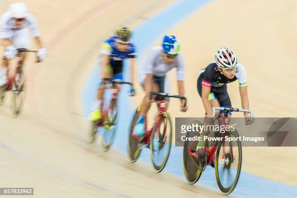 Mow Ching Yin of the CMS competes in Men Elite - Points Race 30KM Final during the 2017 Hong Kong Track Cycling National Championship on March 25,...
