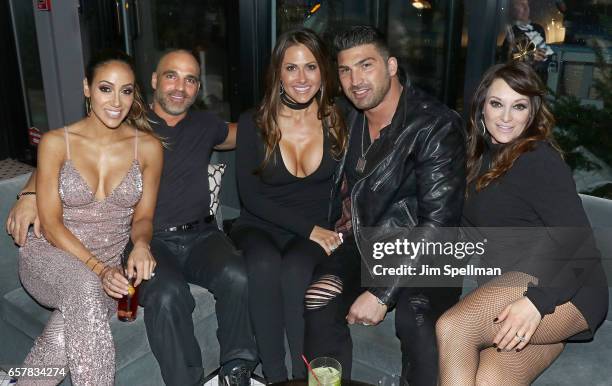 Personalities Melissa Gorga and Joe Gorga Jaclyn Ciurciu, Vinnie Ciurciu and Kim Pirrella attend Melissa Gorga's birthday celebration at Molos on...