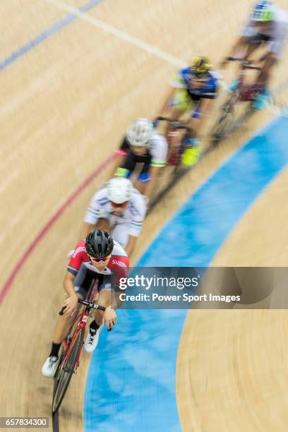 Leung Chun Wing of the SCAA competes in Men Elite - Points Race 30KM Final during the 2017 Hong Kong Track Cycling National Championship on March 25,...