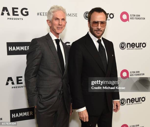 Fashion designer Tom Ford and Richard Buckley celebrate Elton John's 70th Birthday and 50-Year Songwriting Partnership with Bernie Taupin benefiting...