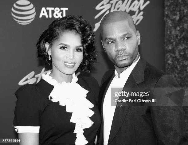 Tammy Collins and Kirk Franklin arrive at the 32nd annual Stellar Gospel Music Awards at the Orleans Arena on March 25, 2017 in Las Vegas, Nevada.