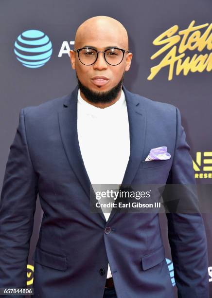 Co-host Anthony Brown arrives at the 32nd annual Stellar Gospel Music Awards at the Orleans Arena on March 25, 2017 in Las Vegas, Nevada.