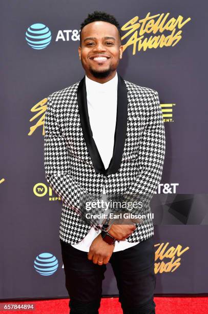 Musician Travis Greene arrives at the 32nd annual Stellar Gospel Music Awards at the Orleans Arena on March 25, 2017 in Las Vegas, Nevada.