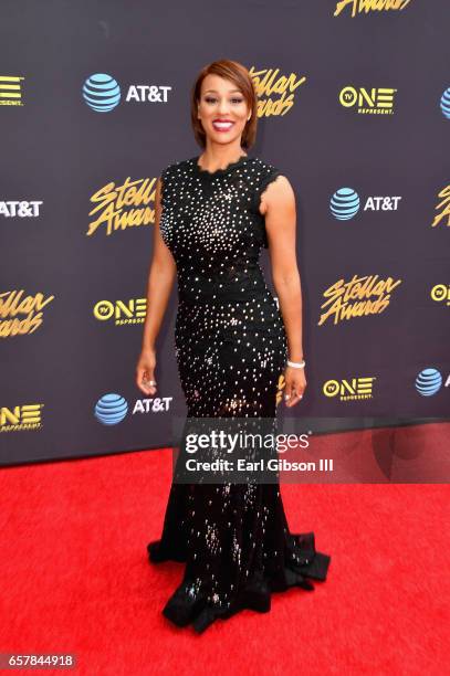 Jocelyn Adams of State Farm arrives at the 32nd annual Stellar Gospel Music Awards at the Orleans Arena on March 25, 2017 in Las Vegas, Nevada.