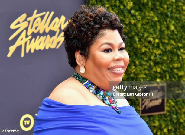 Singer Chrystal Rucker arrives at the 32nd annual Stellar Gospel Music Awards at the Orleans Arena on March 25, 2017 in Las Vegas, Nevada.