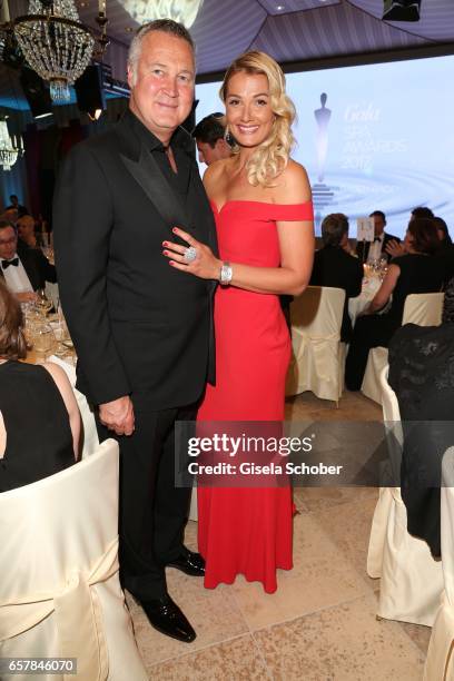 Franziska van Almsick and her partner Juergen Harder during the Gala Spa Awards at Brenners Park-Hotel & Spa on March 25, 2017 in Baden-Baden,...