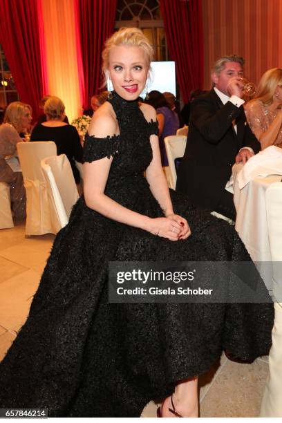 Franziska Knuppe makes fun during the Gala Spa Awards at Brenners Park-Hotel & Spa on March 25, 2017 in Baden-Baden, Germany.