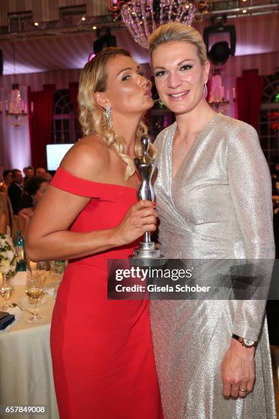 Winner Franziska van Almsick and Maria Hoefl-Riesch during the Gala Spa Awards at Brenners Park-Hotel & Spa on March 25, 2017 in Baden-Baden, Germany.