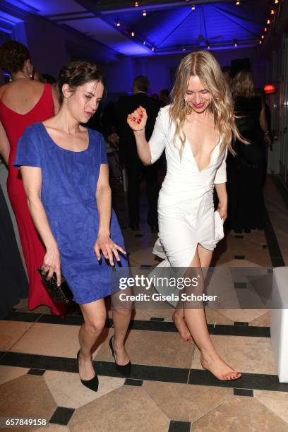 Birthe Wolter and Julia Dietze dance during the Gala Spa Awards at Brenners Park-Hotel & Spa on March 25, 2017 in Baden-Baden, Germany.