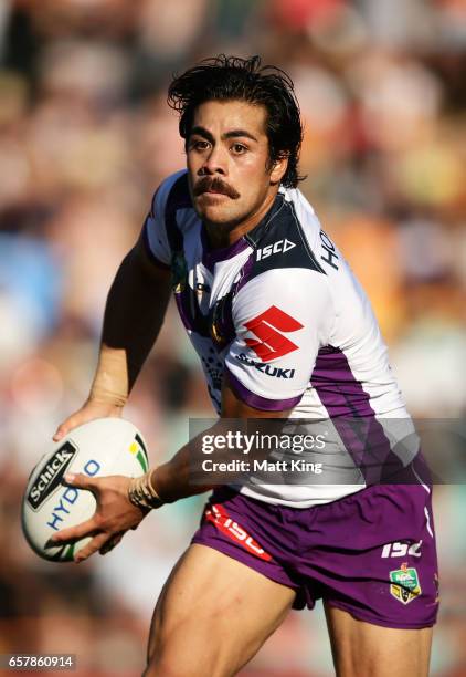 Young Tonumaipea of the Storm during the round four NRL match between the Wests Tigers and the Melbourne Storm at Leichhardt Oval on March 26, 2017...