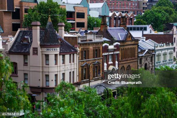 the rocks in downtown sydney australia - the rocks sydney stock pictures, royalty-free photos & images