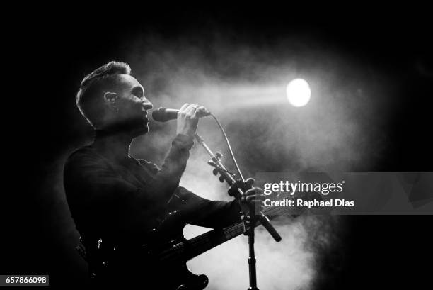 Oliver Sim from The XX performs at Lollapalooza Brazil day 1 at Autodromo de Interlagos on March 25, 2017 in Sao Paulo, Brazil.