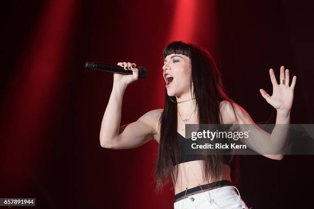 Kimberly Perry of The Band Perry performs onstage during BeautyKind Unites: Concert for Causes at AT&T Stadium on March 25, 2017 in Arlington, Texas.