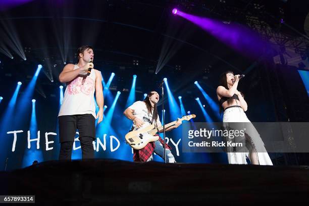 Neil Perry, Reid Perry, and Kimberly Perry of The Band Perry perform onstage during BeautyKind Unites: Concert for Causes at AT&T Stadium on March...