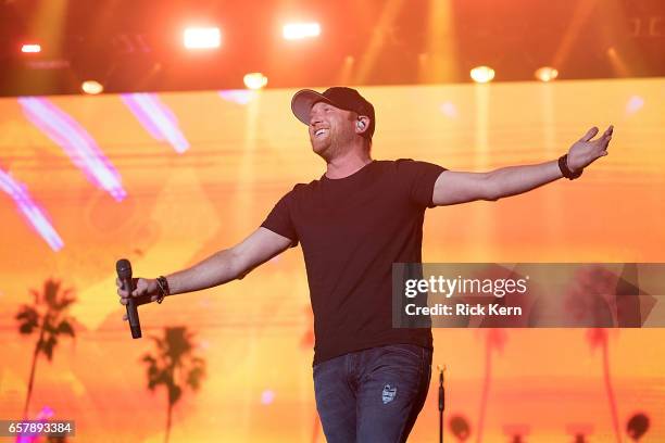 Cole Swindell performs onstage during BeautyKind Unites: Concert for Causes at AT&T Stadium on March 25, 2017 in Arlington, Texas.