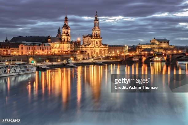 cityscape of dresden, saxony, germany, europe - stadtsilhouette stock pictures, royalty-free photos & images