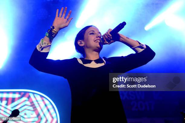 Singer Jain performs onstage during the Pandora SXSW showcase on March 15, 2017 in Austin, Texas.
