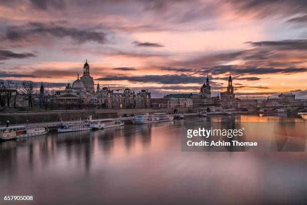 cityscape of dresden, saxony, germany, europe - stadtsilhouette stock pictures, royalty-free photos & images