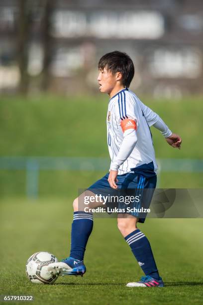 Daisuke Sakai of Japan in action during a Friendly Match between MSV Duisburg and the U20 Japan on March 26, 2017 in Duisburg, Germany.