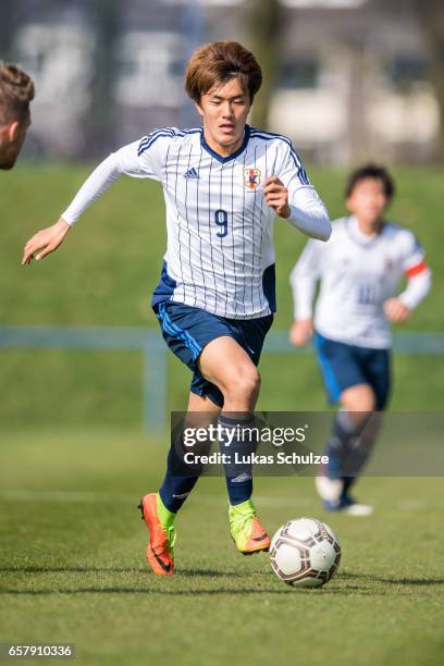 Koki Ogawa of Japan in action during a Friendly Match between MSV Duisburg and the U20 Japan on March 26, 2017 in Duisburg, Germany.