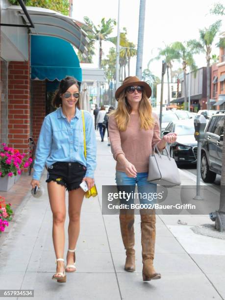 Ashley Greene and Cara Santana are seen on March 25, 2017 in Los Angeles, California.