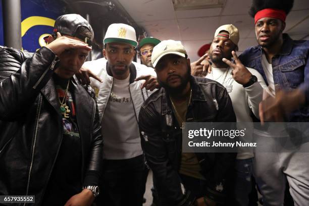 Axel Leon, Mysonne, Choppa Zoe, and D.O.T. Backstage at B.B. King Blues Club & Grill on March 25, 2017 in New York City.