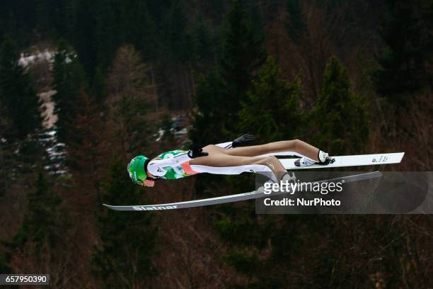 Peter Prevc of SLO competes during Planica FIS Ski Jumping World Cup qualifications on the March 26, 2017 in Planica, Slovenia.