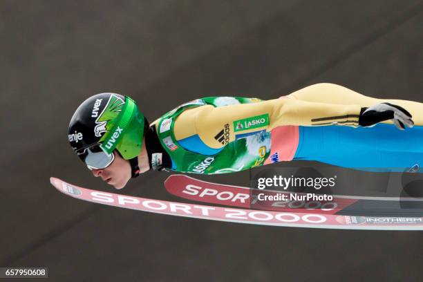 Jurij Tepes of SLO competes during Planica FIS Ski Jumping World Cup qualifications on the March 26, 2017 in Planica, Slovenia.