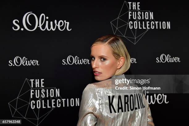 Karolina Kurkova attends the s.Oliver THE FUSION COLLECTION Fashion Show at Festhalle on March 25, 2017 in Frankfurt am Main, Germany.