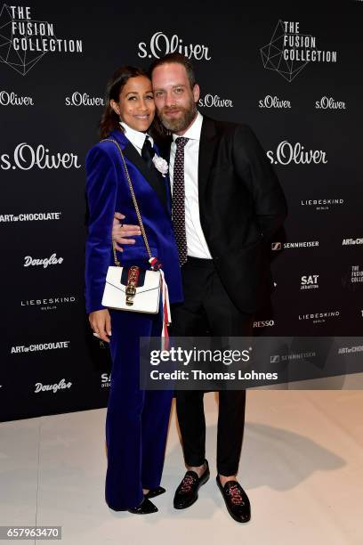 Rabea Schif and David Gergely attend the s.Oliver THE FUSION COLLECTION Fashion Show at Festhalle on March 25, 2017 in Frankfurt am Main, Germany.