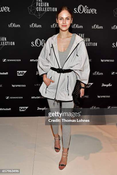 Elena Carriere attends the s.Oliver THE FUSION COLLECTION Fashion Show at Festhalle on March 25, 2017 in Frankfurt am Main, Germany.
