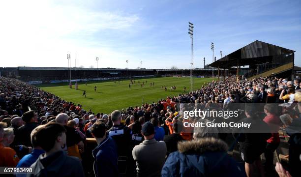 General view of play during the Betfred Super League match between Castleford Tigers and Catalans Dragons at Wheldon Road on March 26, 2017 in...