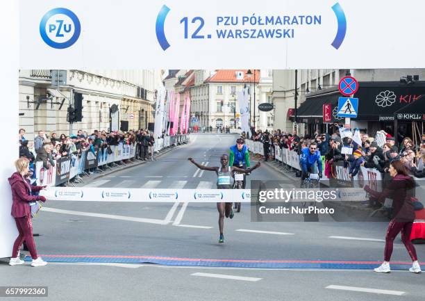 John Kipsang Lotiang winner of 12th PZU Warsaw Half Marathon in Warsaw, Poland on 26 March 2017