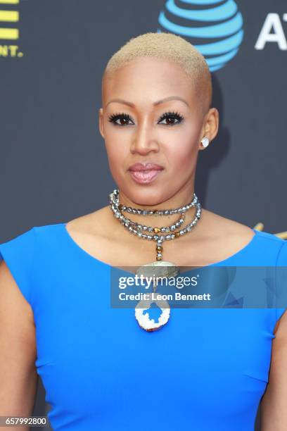 Music artist Angel Taylor attends the 32nd annual Stellar Gospel Music Awards at the Orleans Arena on March 25, 2017 in Las Vegas, Nevada.