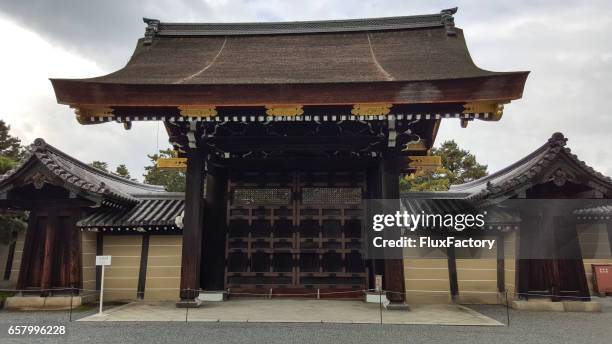 kyoto imperial palace - japan gate stock pictures, royalty-free photos & images