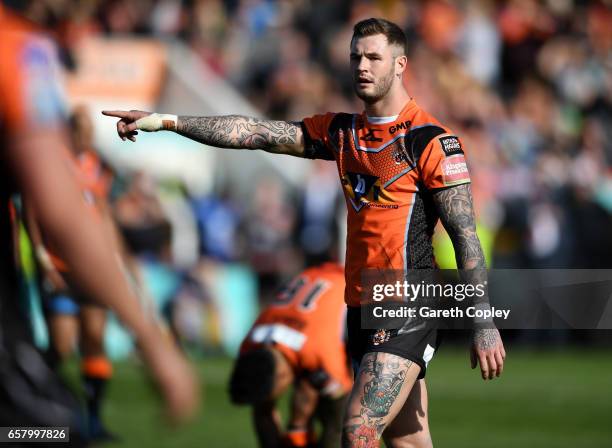 Zak Hardaker of Castleford during the Betfred Super League match between Castleford Tigers and Catalans Dragons at Wheldon Road on March 26, 2017 in...