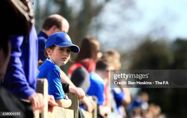 Spectator looks on during the SSE FA Women's Cup Sixth Round match between Chelsea Ladies and Sunderland Ladies on March 26, 2017 in Staines, England.