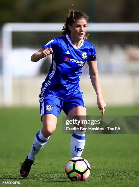 Maren Mjedle of Chelsea in action during the SSE FA Women's Cup Sixth Round match between Chelsea Ladies and Sunderland Ladies on March 26, 2017 in...