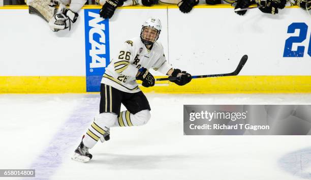 Michael Rebry of the Western Michigan Broncos skates against the Air Force Falcons during game two of the NCAA Division I Men's Ice Hockey East...