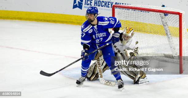 Matt Pulver of the Air Force Falcons skates during the NCAA Division I Men's Ice Hockey East Regional Championship semifinal against the Western...