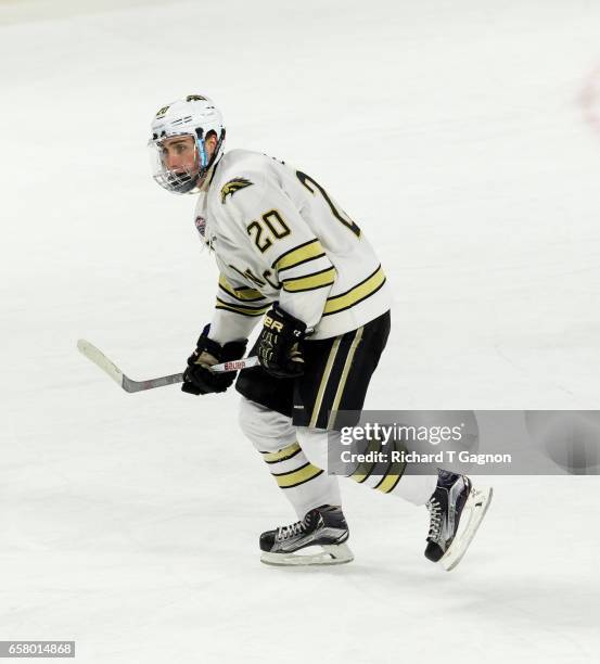Taylor Fleming of the Western Michigan Broncos skates against the Air Force Falcons during game two of the NCAA Division I Men's Ice Hockey East...