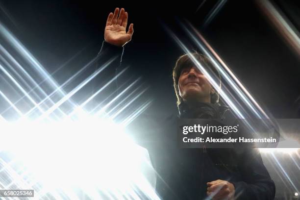 Joachim Loew, head coach of Germany smiles prior to the FIFA 2018 World Cup Qualifing Group C between Azerbaijan and Germany at Tofiq Bahramov...